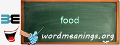 WordMeaning blackboard for food